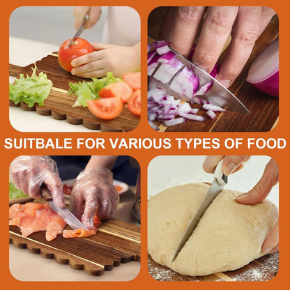 Patelai Wood Scalloped Cutting Board 18.5 Inch Decorative Wooden Charcuterie Board with Handle Engraving Christmas Wedding Engagement Housewarming Gift for Kitchen Display Snacks Cheese Appetizers