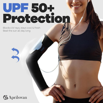 Arm Sleeves, UV Sun Protection Sports Non Slip Compression Cover for Men/Women