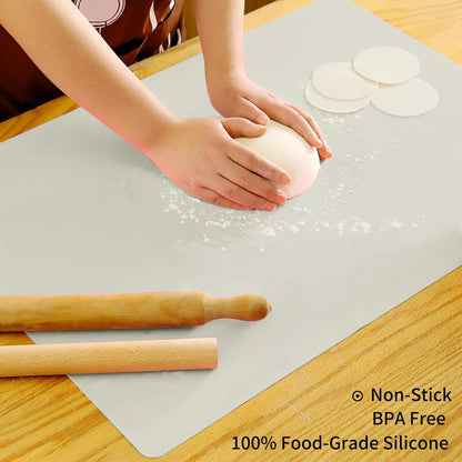 Extra Large Dark Green Countertop Mat - Silicone Table Kitchen Desk Mat - Non-Slip & Heat Resistant - Dinner Placemat Pastry Dough Rolling Mat - Colors A