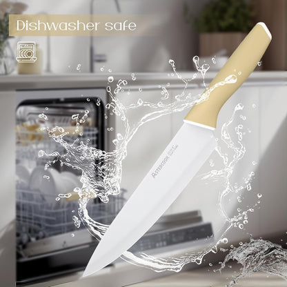 Astercook Knife Set, Kitchen Knives Set with Block and Sharpener 15 Pcs German Stainless Steel Knives Sharp Blade Dishwasher Safe Deba Knives with Ergonomic Handle, Crystal Pink