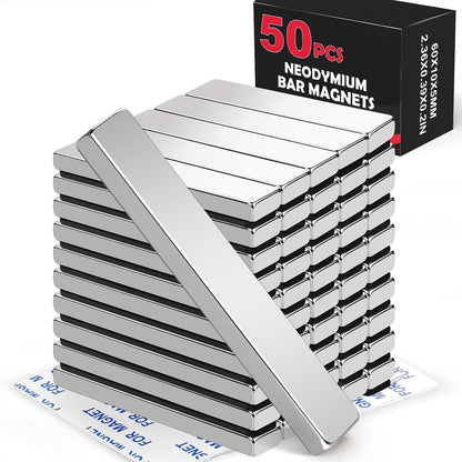 LOVIMAG Magnets with Adhesive Backing, Magnet Strips Heavy Duty, Flat Magnets for Whiteboard, Craft, Fridge, Office, Kitchen, Science - 60 x 10 x 3mm, Pack of 5
