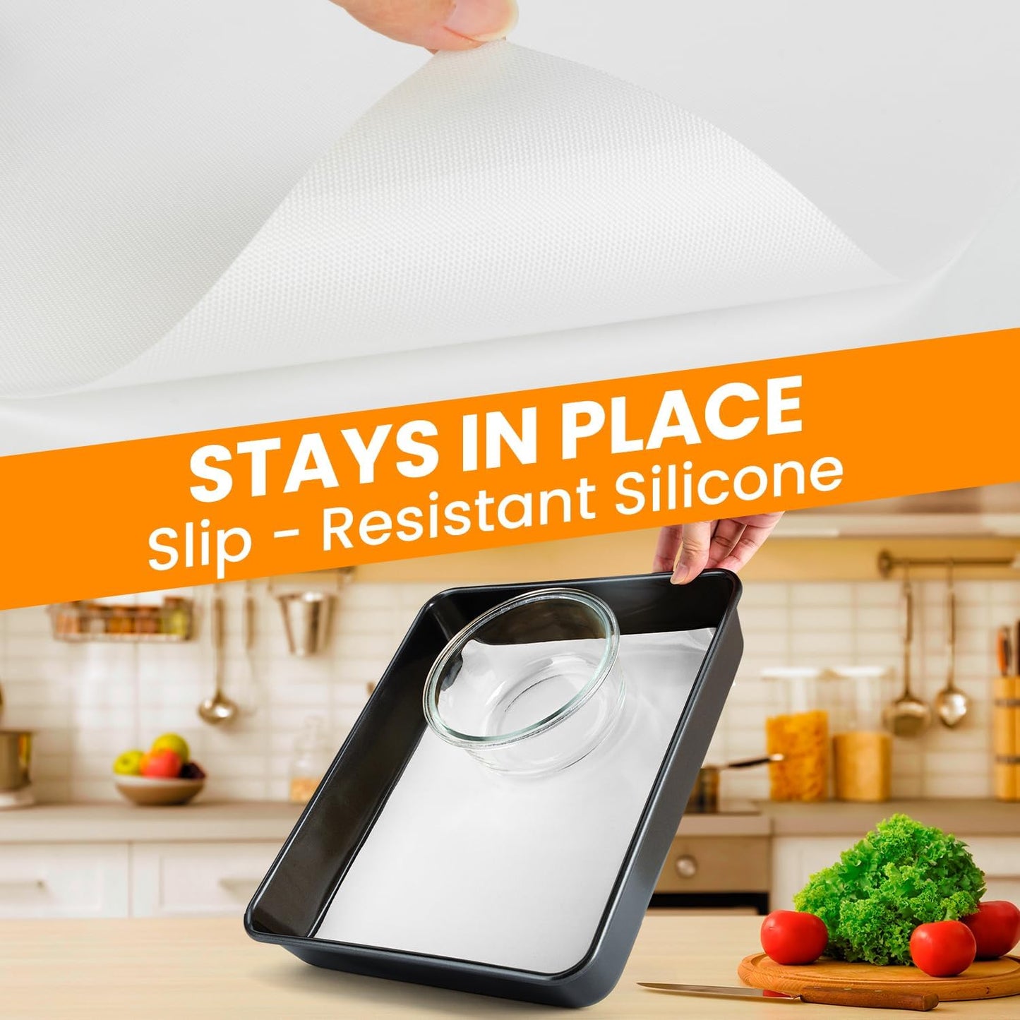 Silicone Baking Mat Roll -Cut to Size Silicone Mat - Non-Stick Pastry Mat for Dough Rolling, Non-slip Silicone Mat for Kitchen Counter, Reusable Air Fryer Linner, Oven Liner, Freeze Dryer Mat