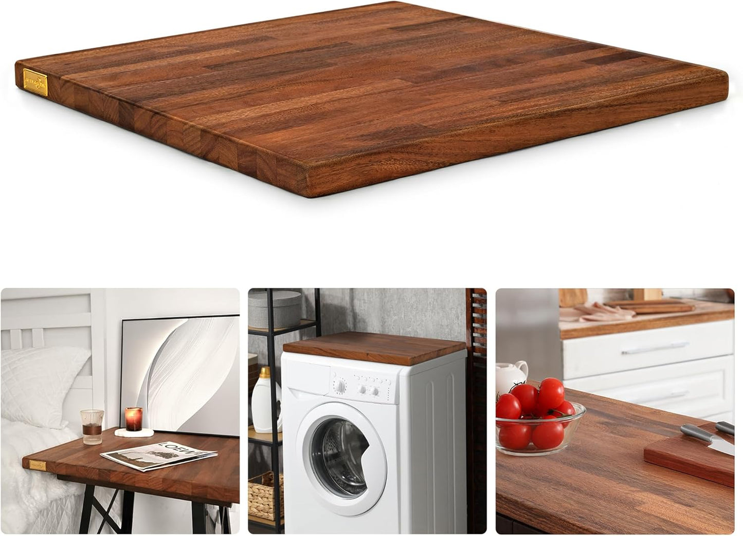 24"x25" Butcher Block Countertop, DIY Solid Walnut Wood Countertop, 1.5'' Thick Waterproof Table Top, Used as Cutting Board, Office Desk Tops, Dining Room Tables, Laundry and Kitchen Countertop