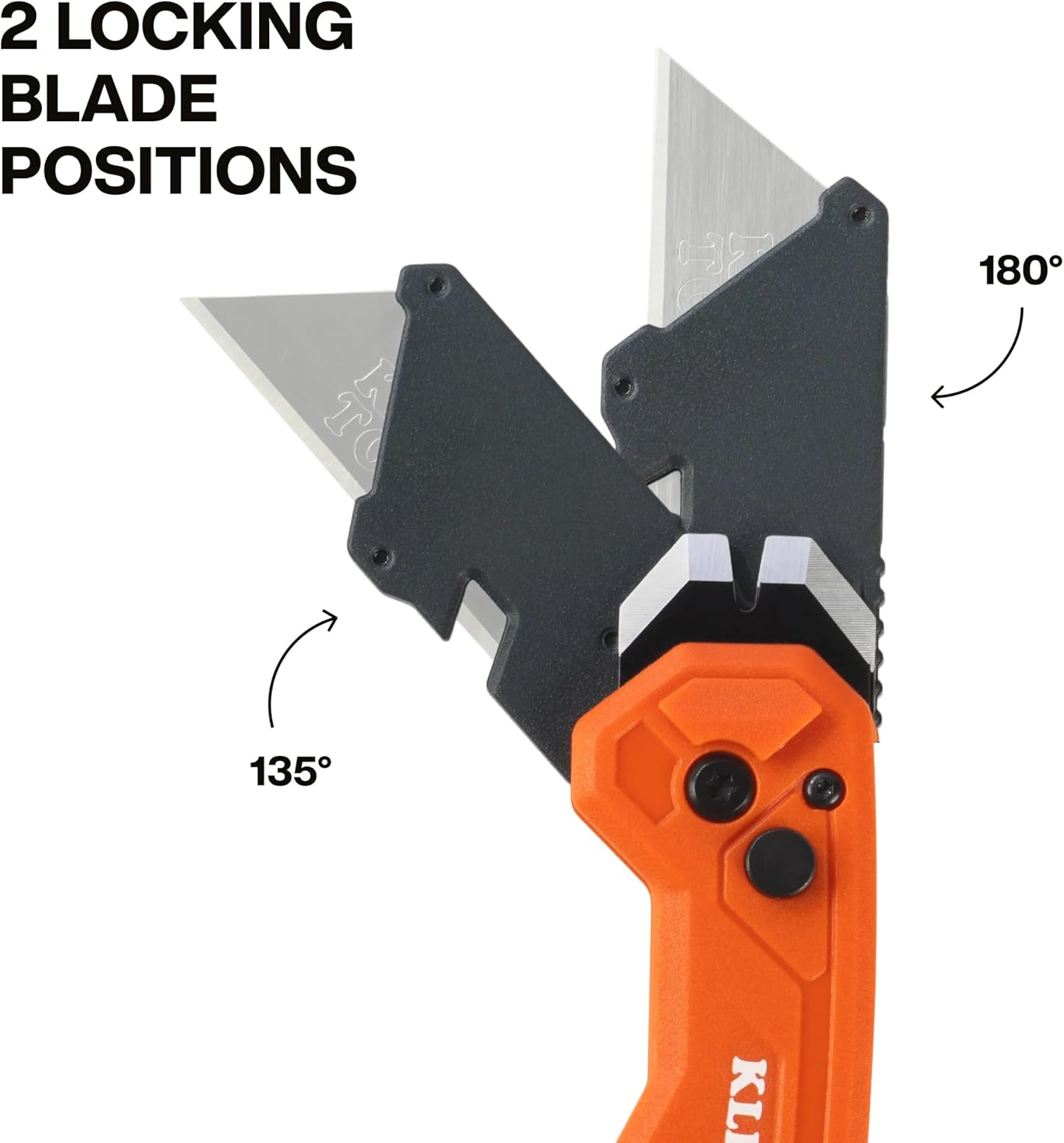Klein Tools 44306 FLICKBLADE 2-in-1 Folding Utility Knife and Scraper with Built-In Blade Storage, Dual Locking Positions, Includes 3 Triple-Ground Carbon Steel Blades