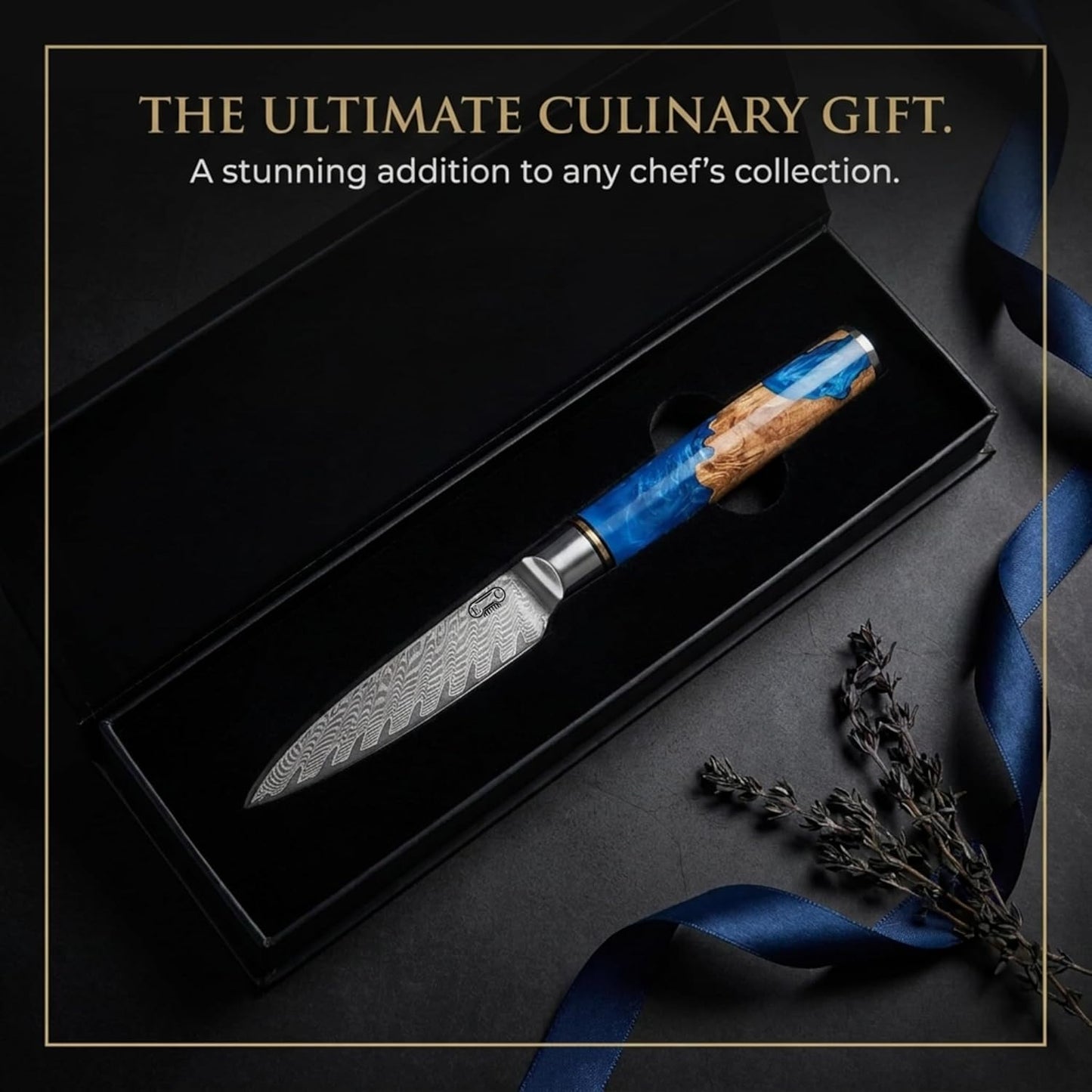 Tidal Blue - 7" Nakiri Knife - Damascus