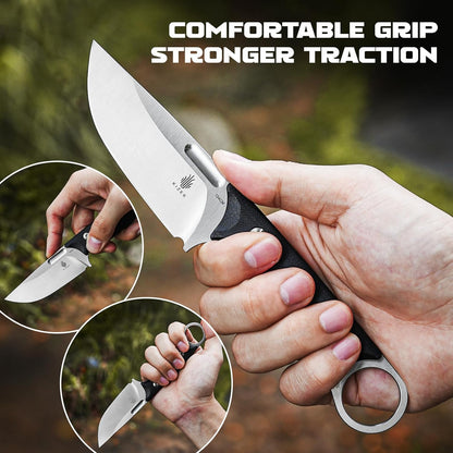 Kizer Cabox Fixed Blade Knife, 3.36" D2 Steel Fixed Blade Hunting Knife G10 Handle with Sheath, Survival Camping Knives 1048A3