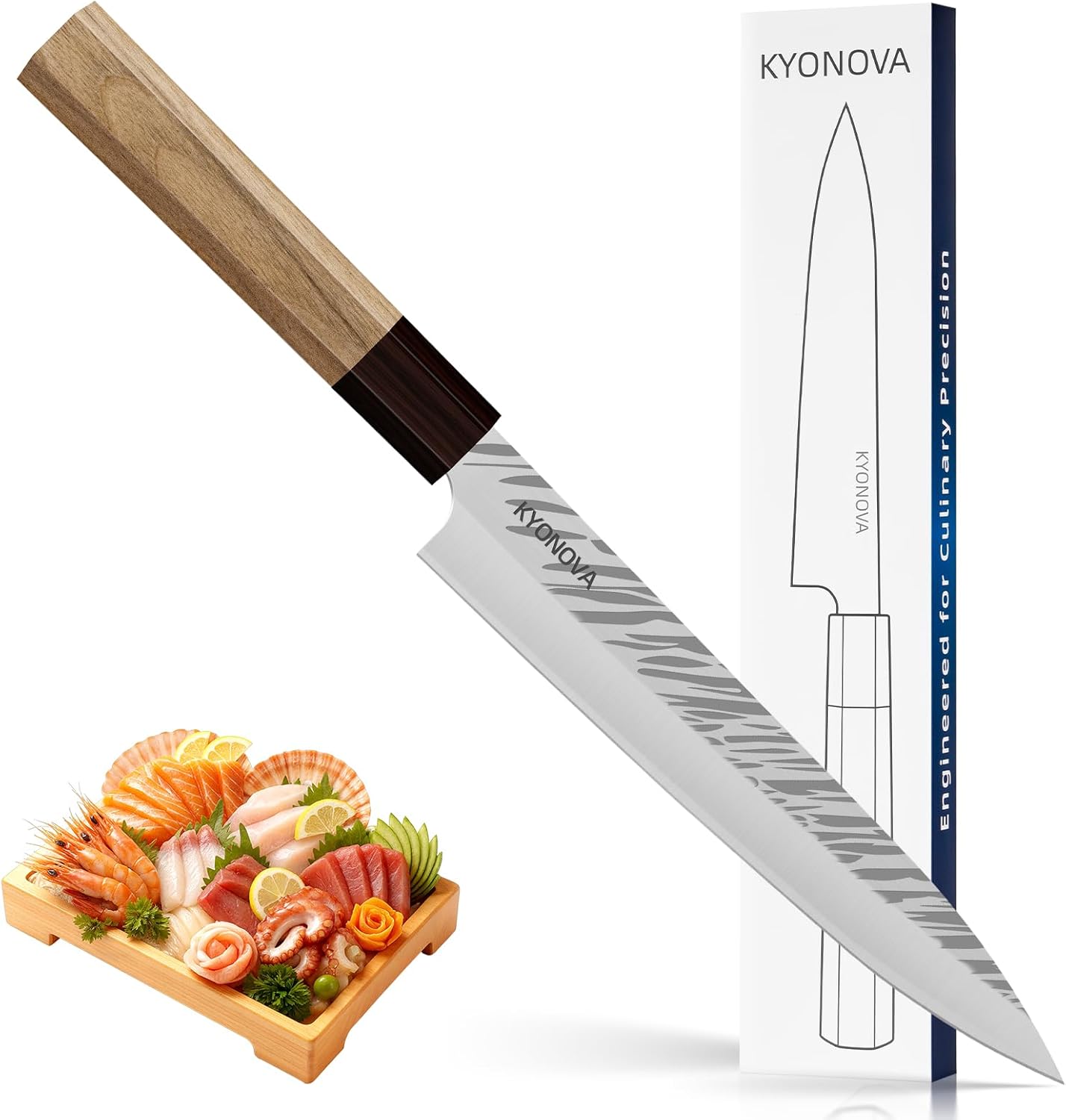 7 Inch Santoku Knife, 9-Layer VG10 High Carbon Steel Multipurpose Japanese Kitchen Knife, Sharp Steak Knife & Brisket Knife with Rosewood Handle for cutting meat for Home & Restaurant