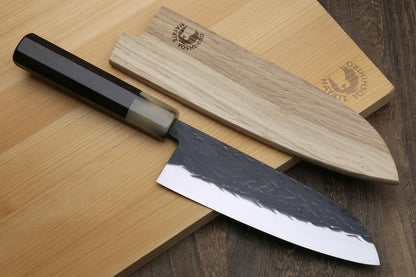 Yoshihiro Kurouchi Stainless Clad High Performance SLD Japanese Petty-Kiritsuke Knife (6" (150mm) & Saya Cover)