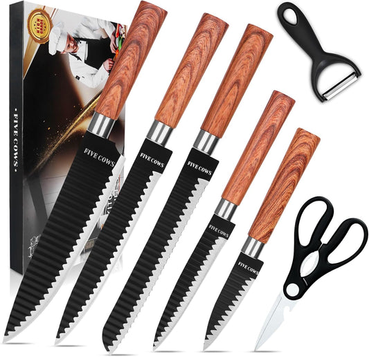14 Pcs Kitchen Knife Block Set with Sharpener German High Carbon Stainless Steel Chef Knives, Razor-Sharp & Durable, Lightweight Anti-Slip Handle, Professional Set for Home & Kitchen (Blue)
