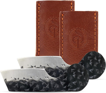 Southern Trapper Mini Pocket Knife with Leather Sheaths - Pack of 2 - Fathers Day Gift - Compact EDC Knife Set for Camping, Hiking, Hunting, and Everyday Carry Gifts - Pocket Knives for Men and Women