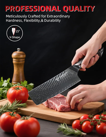 3.5 Inch Paring Knife - Fruit and Vegetable Peeling Knives, Black Damascus Steel with Ergonomic Handle - MIAO Series