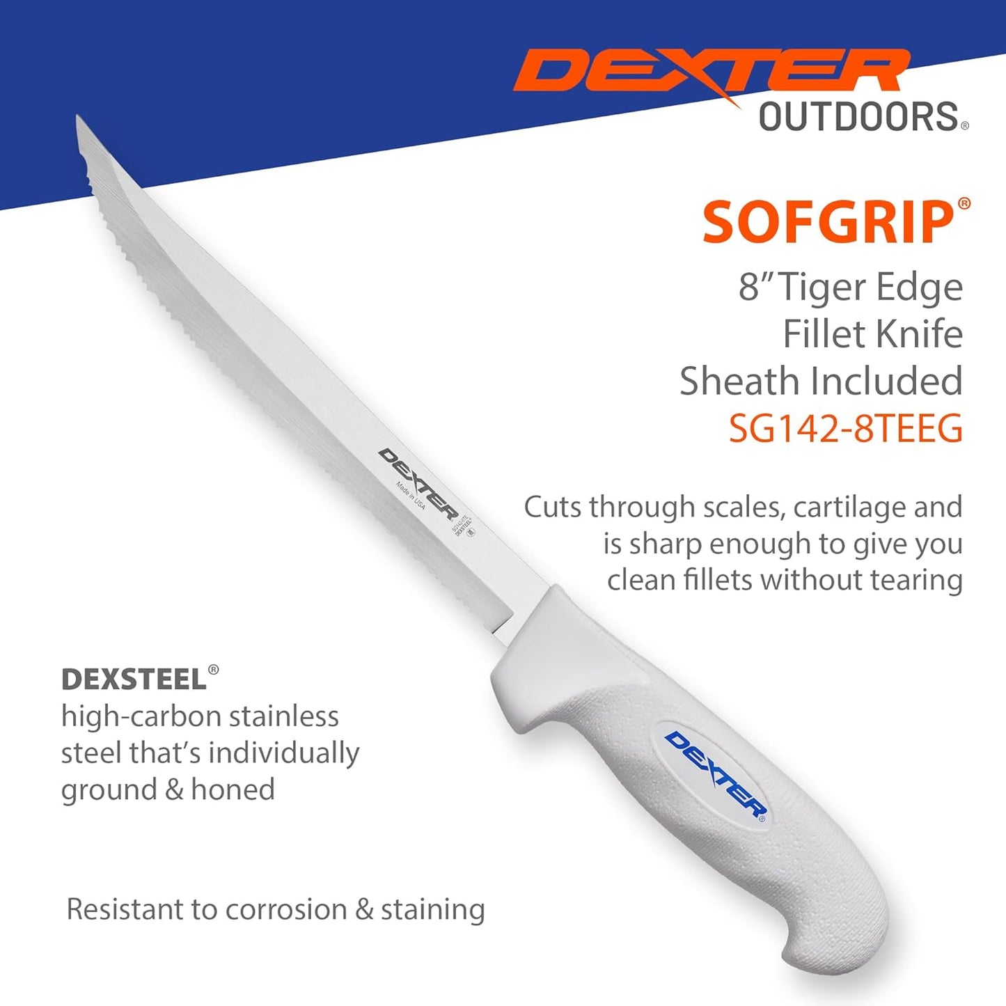 Dexter Outdoors 6" SOFGRIP Fillet Knife | Includes Edge Guard