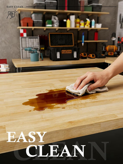 4FT Butcher Block Countertop Birch Solid Wood - 50" x 25" Table Top Butcher Block Cutting Board for Kitchen Island Cart Living Dining Office Desk Workbench Washer Dryer Countertop Unfinished 1.5" Th