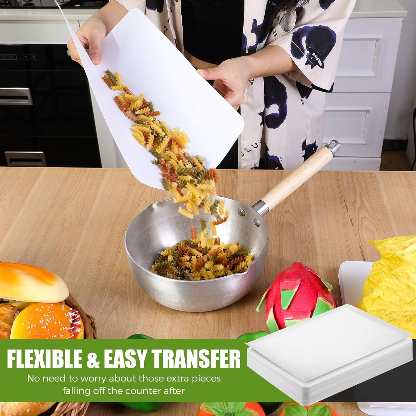 Hushee 120 Count Disposable Cutting Board Sheets 15 x 10. 6 Inch Disposable Sheets Flexible Plastic Sheet Cutting Mat Large Chopping Boards for Kitchen Cooking Traveling Camping Tailgating BBQ
