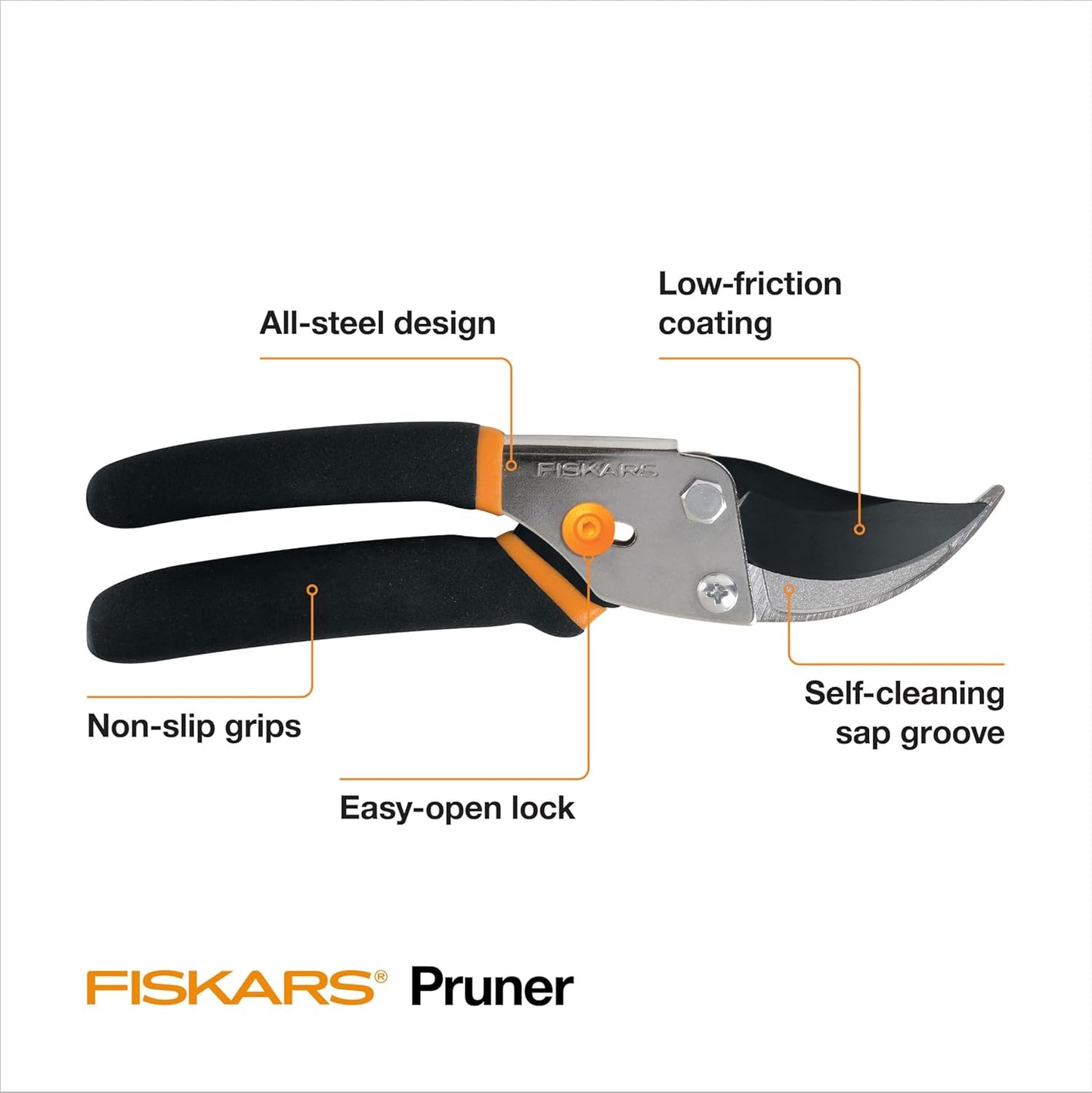 Fiskars 2-Piece Pruning & Veggie Shears Set, Explore Collection Garden Tool Kit, Bypass Pruner for Light Trimming, Vegetable Shears with Serrated Stainless Steel Blades for Harvesting Flowers & Herbs