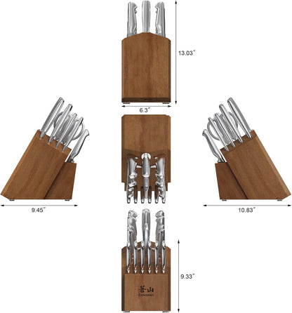 Cangshan Sanford Series 1027051 German Steel 17-Piece Knife Block Set