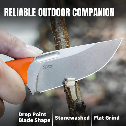 Kizer Cabox Fixed Blade Knife, 3.36" D2 Steel Fixed Blade Hunting Knife G10 Handle with Sheath, Survival Camping Knives 1048A3