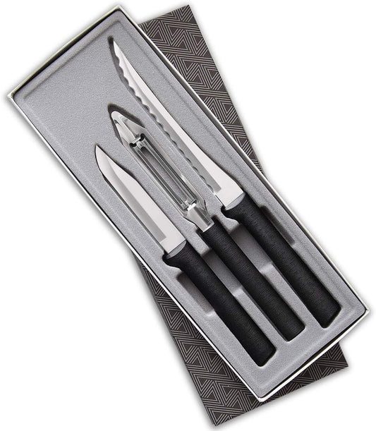 Rada Cutlery Peel, Pare & Slice Gift Set (S18), 3-piece Knife Set, Stainless Steel Blades, Silver Handle