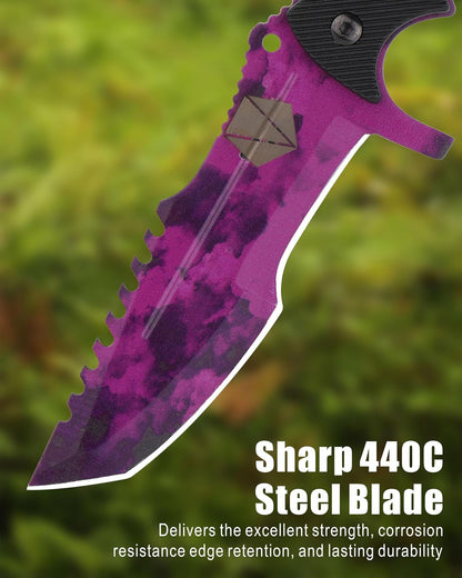 REAT Fixed Blade Knife with Sheath, 4.1" 440C Steel Blade with Full Tang Design,Ergonomic ABS Plastic Handle, EDC Sharp Hunting Knife,Tactical Knife for Camping,Survival,Bushcraft,Hiking