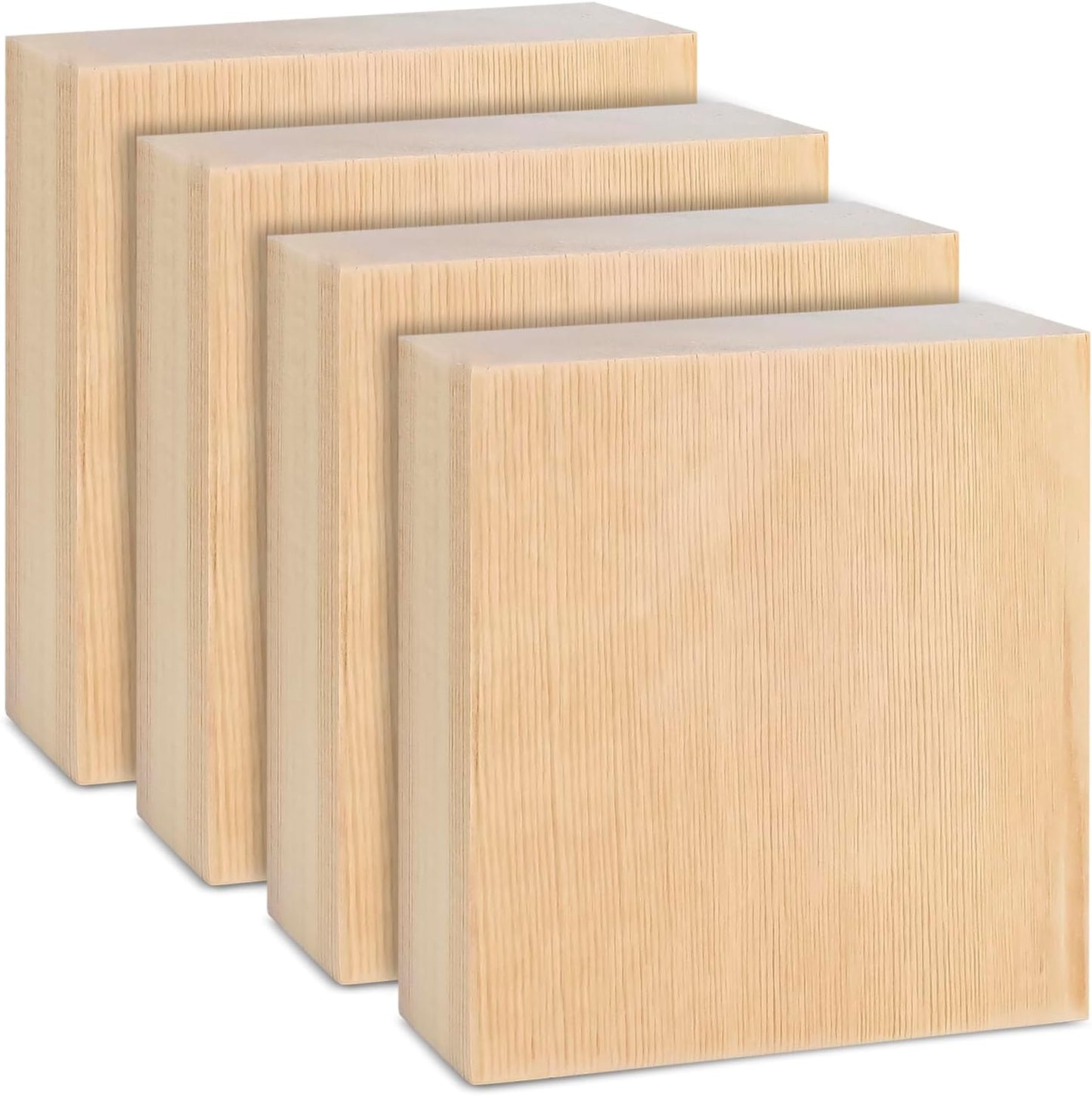 4 Pcs Unfinished Pine Wood Blocks, 3x10x1 Inch Wooden Block, Wood Carving Blocks for Crafting Home Crafts DIY Supplies Carving Crafting