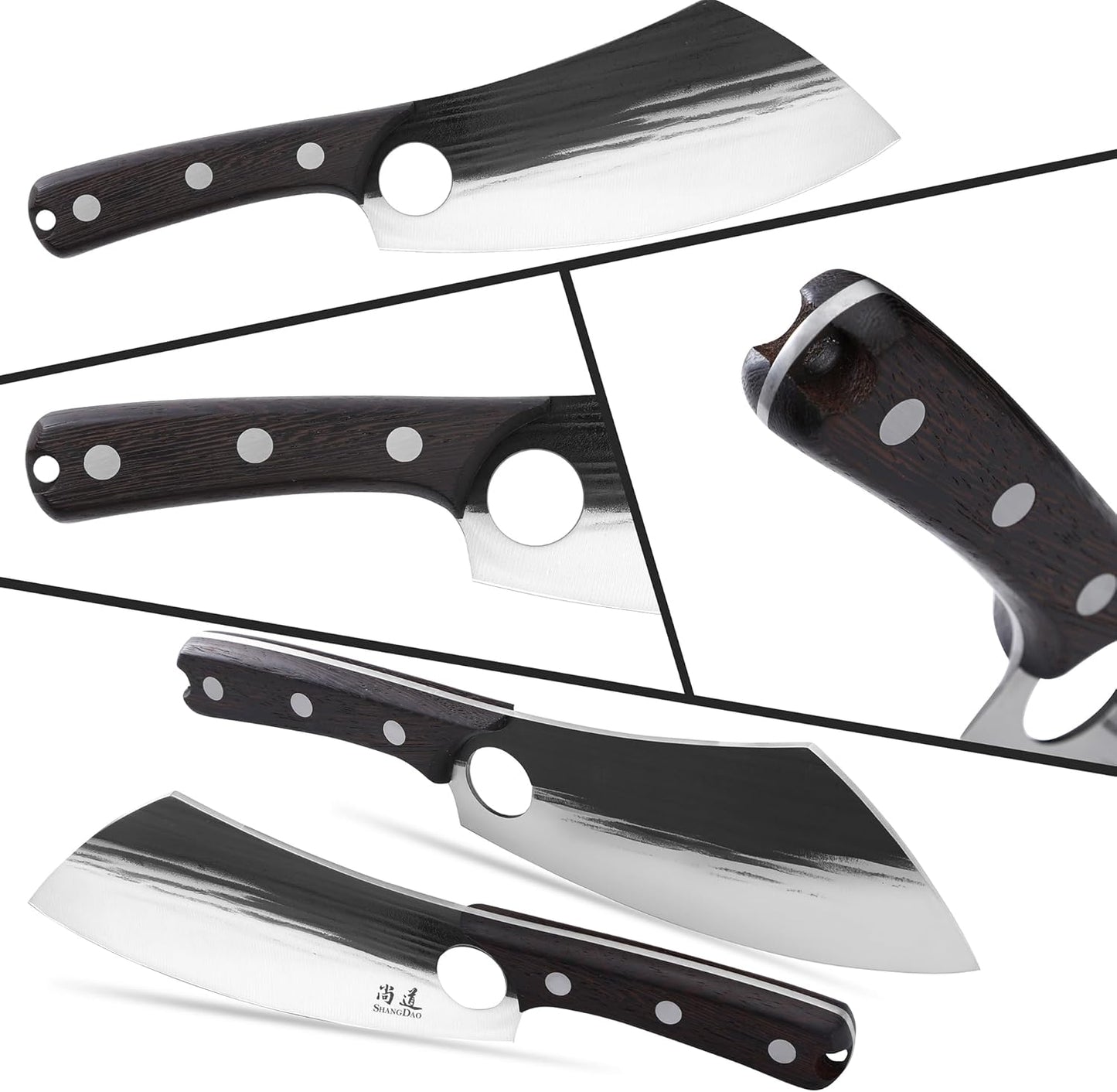 SHANGDAO Boning Knives, 6 ″ Viking Boning Knife for Meat Cutting, High-carbon steel Chopper Knife, Forged Blade & Wood Handle, Hand Forged Full Tang Knife