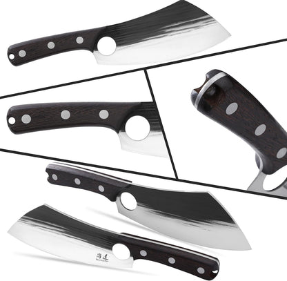 SHANGDAO Boning Knives, 6 ″ Viking Boning Knife for Meat Cutting, High-carbon steel Chopper Knife, Forged Blade & Wood Handle, Hand Forged Full Tang Knife