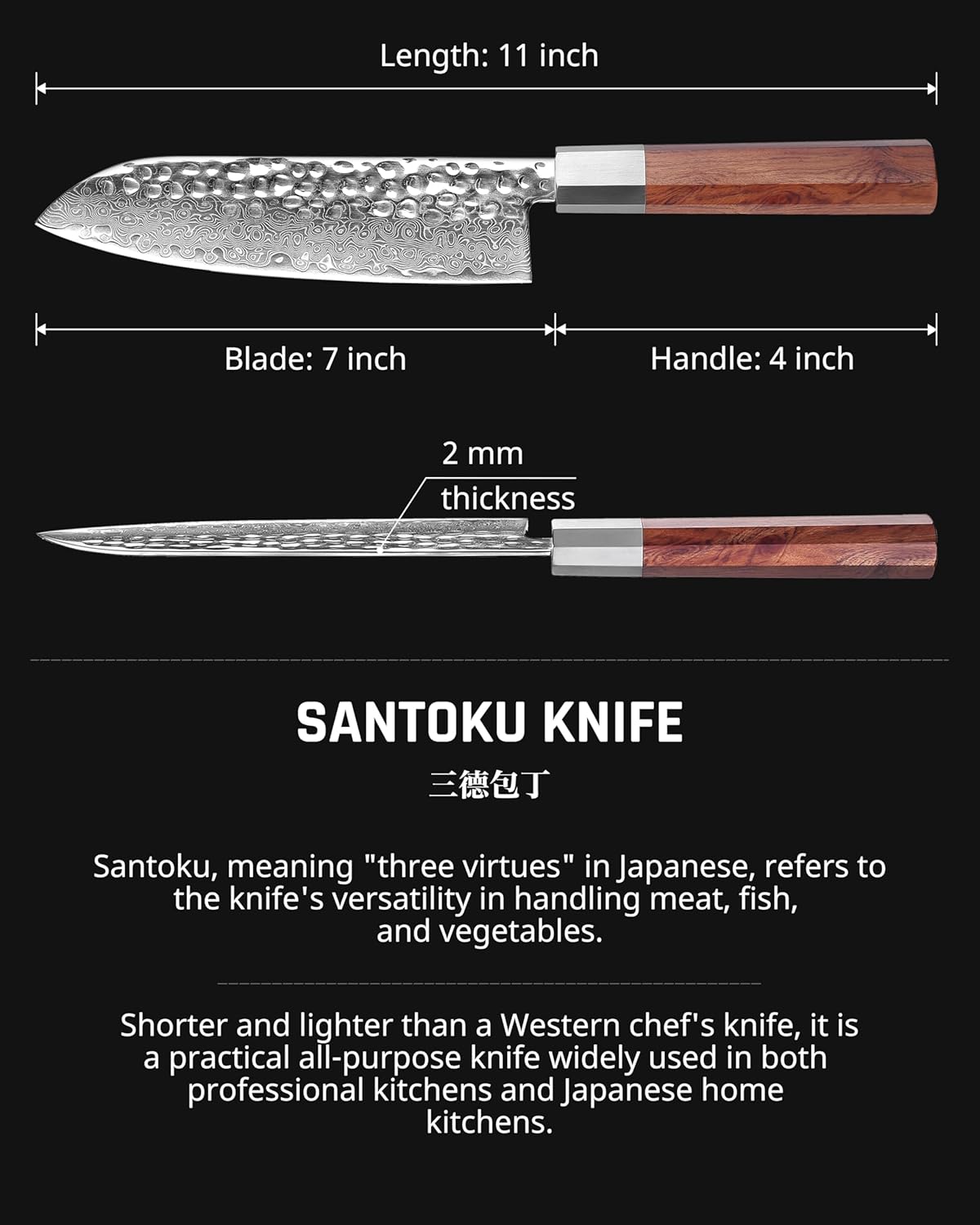 YOTSUBA 3PCS Japanese Damascus Chef Knife Set – Ultra Sharp Hand-Forged High Carbon Steel Blades with 100% Genuine Natural Hardwood Handles, Professional Kitchen Knives for Chopping Meat & Vegetables