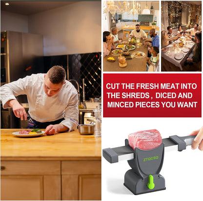 Fresh Meat Slicer Cleaver, Thickness Adjustable 2 or 4 mm, Manual Fresh Meat Cutter, Fresh Meat Slicing Shredding, Fresh Beef Pork Mutton for Home Cooking BBQ Hot Pot Meat Slicer, Meat Cleavers