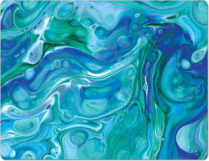 Cut N' Funnel Blue Fluidity Designer Flexible Cutting Board Mat, 15" x 11.5", Made in the USA, Decorative, Flexible, Easy to Clean