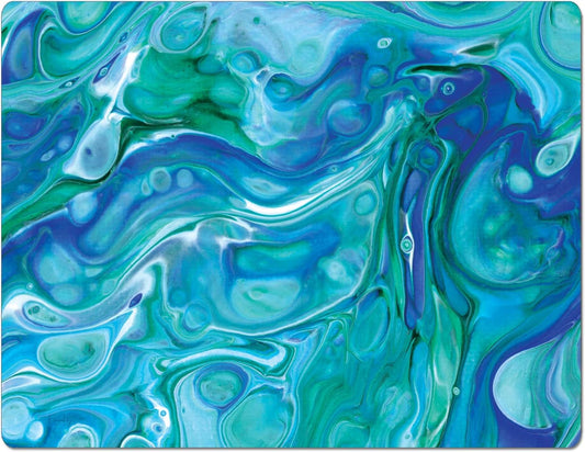 Cut N' Funnel Blue Fluidity Designer Flexible Cutting Board Mat, 15" x 11.5", Made in the USA, Decorative, Flexible, Easy to Clean
