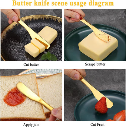 Homquen Stainless Steel Butter Knife, Butter Spreader, Butter Knives, Butter Spreader Knife for Kitchen Restaurant Party, Kitchen Gadgets, Set of 4
