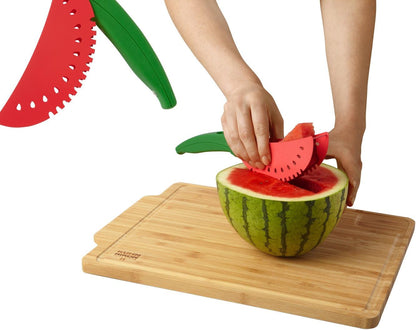 Kuhn Rikon Watermelon Knife, Serrated Fruit Slicer for Watermelon and Large Fruit, Long Blade for Clean Slicing, Easy Cutting Tool