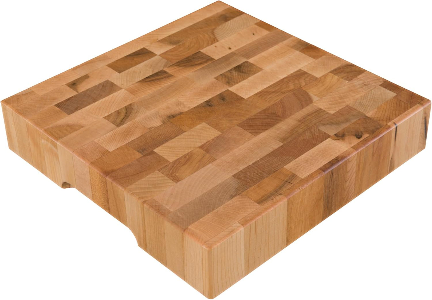 Labell Boards Maple End Grain Butcher Block with Rubber Feet, 10x10x2'', L10102