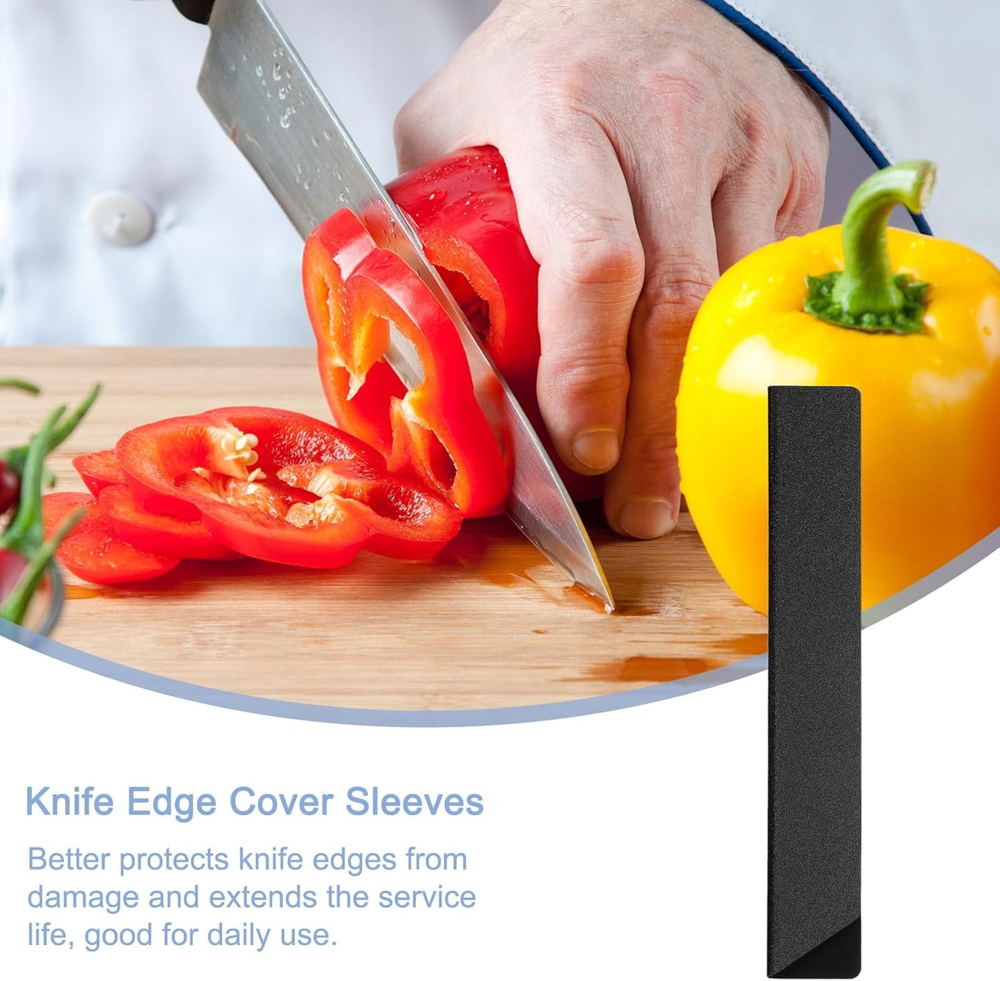 uxcell 3Pcs Knife Edge Guards 5.9"x1" ABS Knife Cover Sleeves Knife Case Blade Protector Universal Knife Sheath for Home Kitchen Knife
