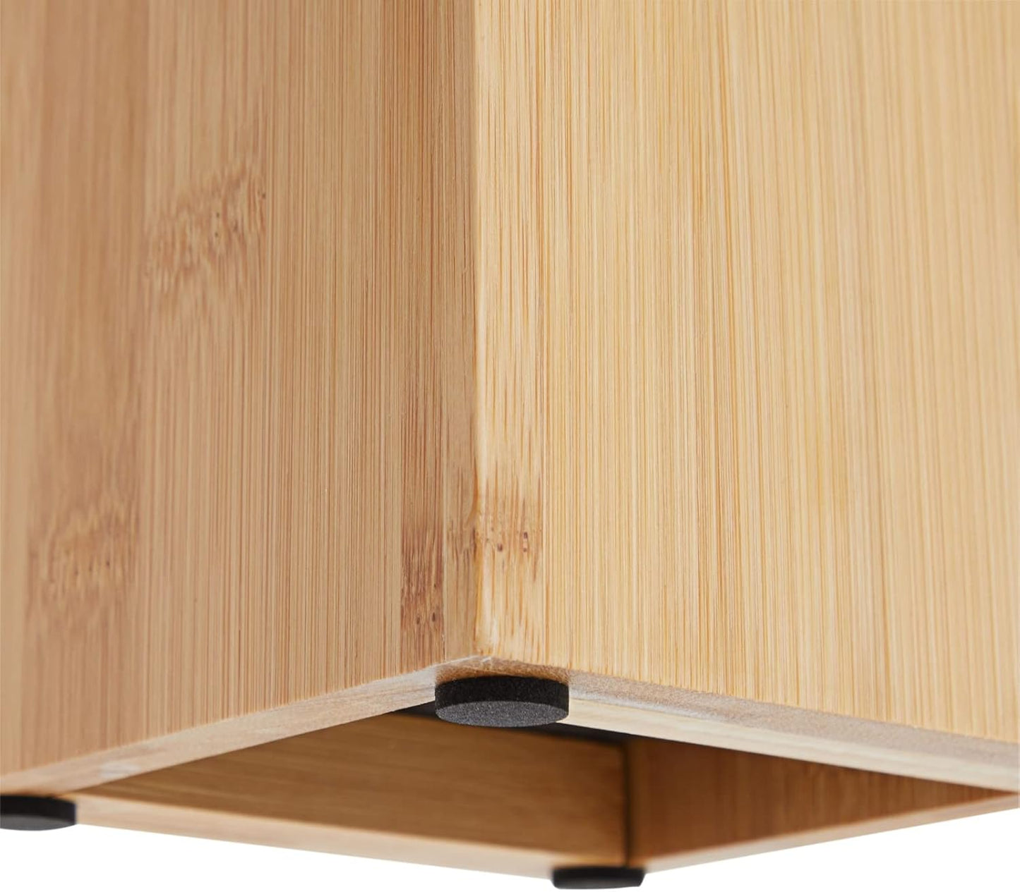 Juvale Bamboo Universal Knife Block - Adjustable Bristle Knife Holder & Stand - Cutlery Holder for Kitchen Counter - Plate Organizer for Cabinet - 4.13 x 9.25 in, Brown, Contemporary