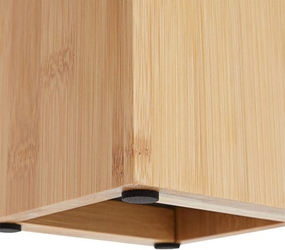 Juvale Bamboo Universal Knife Block - Adjustable Bristle Knife Holder & Stand - Cutlery Holder for Kitchen Counter - Plate Organizer for Cabinet - 4.13 x 9.25 in, Brown, Contemporary