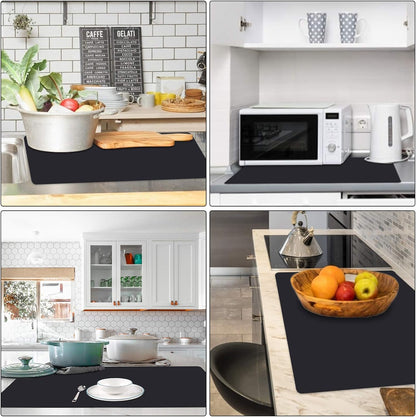 Gartful 25“x17”x0.03“ Silicone Mats for Kitchen Counter, Large Silicone Countertop Protector, Nonskid Heat Resistant Desk Saver Pad, Multipurpose Mat, Placemat, Dark Gray