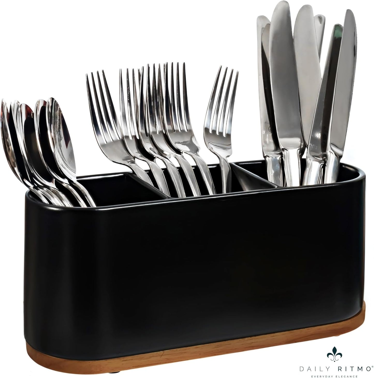 DAILY RITMO® White Countertop Silverware Holder