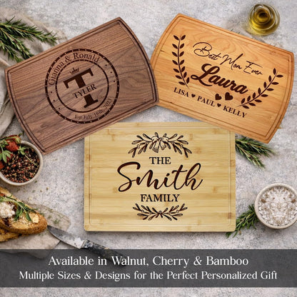 Tayfus Personalized Cutting Board, Custom Engraved Wood Charcuterie Board - Unique Gift Idea for Wedding, Engagement, Bridal Shower, Anniversary & Housewarming - For Couples, Parents & Family
