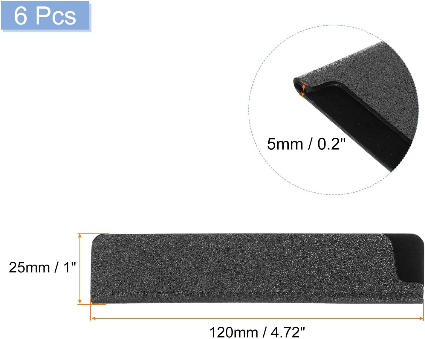 uxcell 2 Pcs Knife Tip Guards 6.5"x 2" ABS Knife Cover Sleeves Knife Case Blade Protector Universal Knife Sheath for Home Kitchen Knife, Black