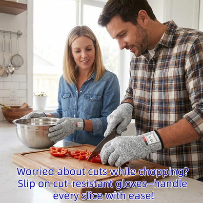 Cut Resistant Gloves Food Grade Level 5 Protection, Ambidextrous Breathable Kitchen Safety Gloves.