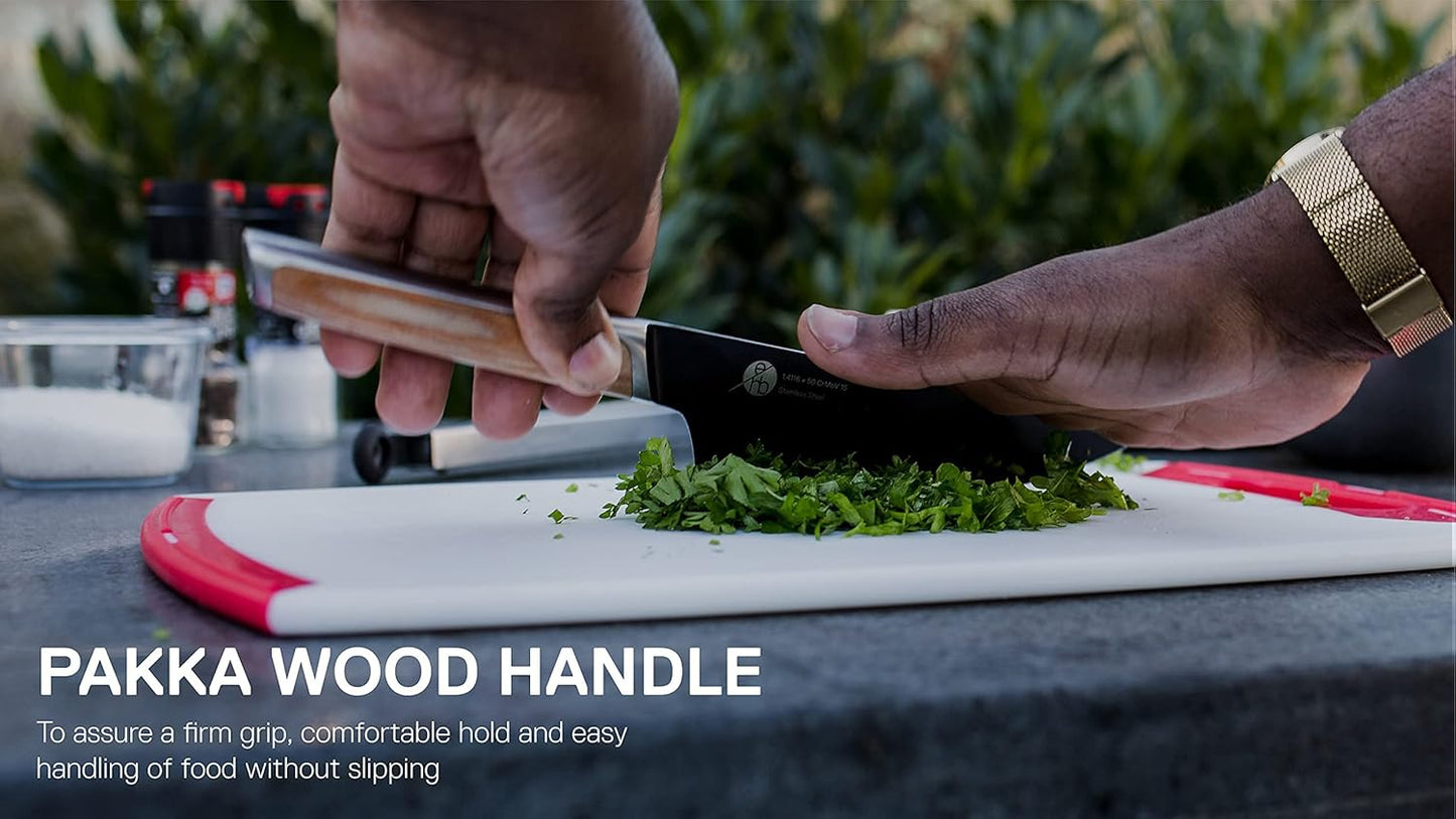 Everdure German Steel Professional Bread Knife, 10.55 Inch Serrated Edge Blade, Titanium Coated Blade with Pakka Wood Handle, Perfect Kitchen Knife for Slicing Bread Loaves, Bagels, Cake, and More