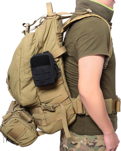 Azarxis Tactical Mini Belt Pouches, Multi-Purpose Small Battery Case Compact Utility EDC Card Slot Holder Waist Bags Military Molle Pack Sundries Storage Pack