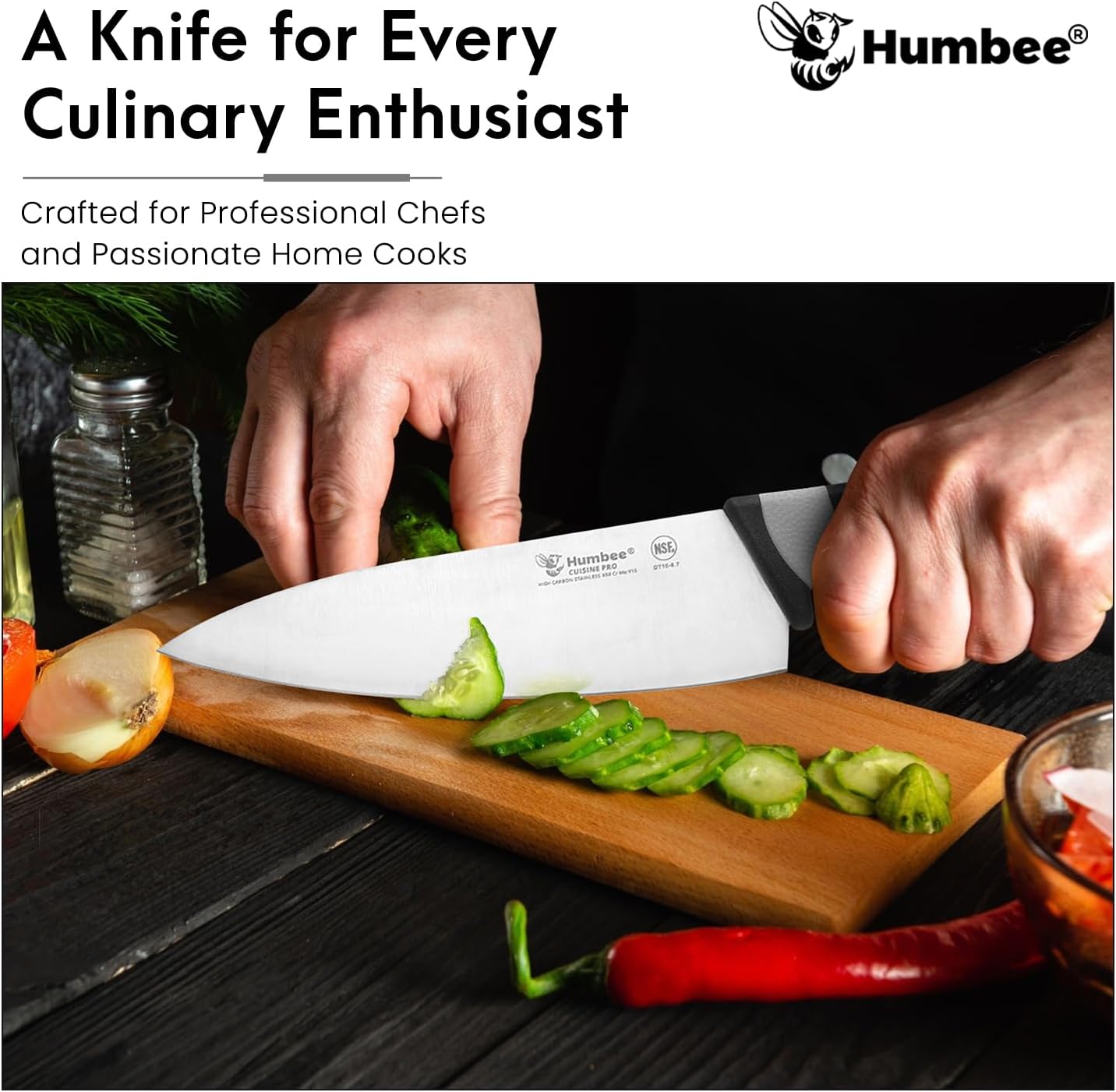 7.5-Inch Nakiri Knife, High Carbon Stainless Steel Hollow Grind Blade, Razor Sharp Edge, Ergonomic Non-Slip Handle, Cleaver Style, DT-50 Series, Orange
