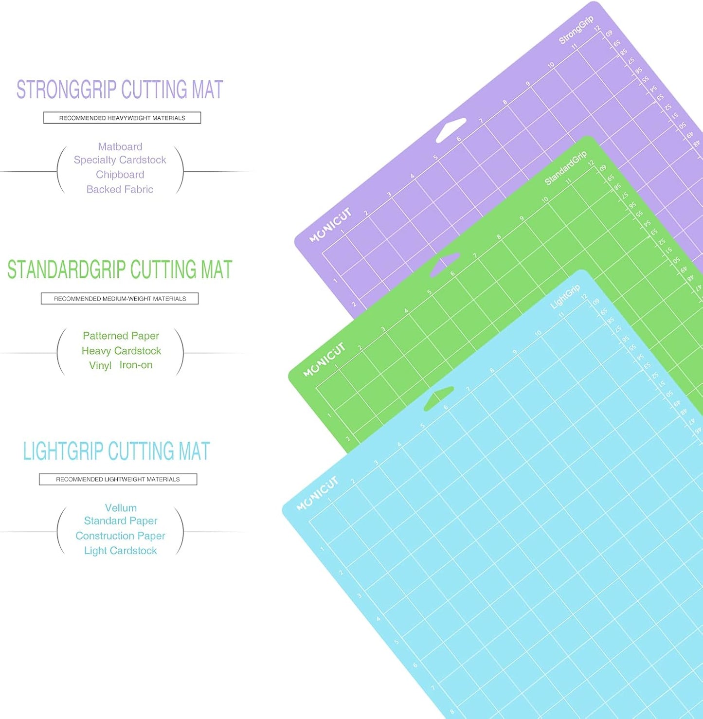 12x24 Stronggrip Cutting Mat for Cricut Maker 3/Maker/Explore 3/Air 2/Air/One, 3 Pcs Non-Slip Flexible Cutting Mats for Crafts, Quilting, Sewing and all Arts