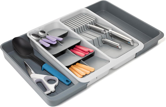 Joseph Joseph DrawerStore 2-Tier Knife Kitchen Drawer Organizer, Holds up to 11 Knives, Disassembles for Easy Cleaning, Recycled Plastic