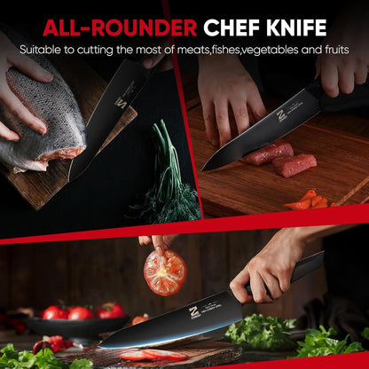 【Exclusive】 Gyuto Knife, 8 Inch Japanese Chef Knife, Handmade Forged 5-Layer VG10 High Carbon Steel, Hammered Finish Rust-Resistant Blade, Ergonomic Sandalwood G10 Handle Kitchen Knife with Gift Box