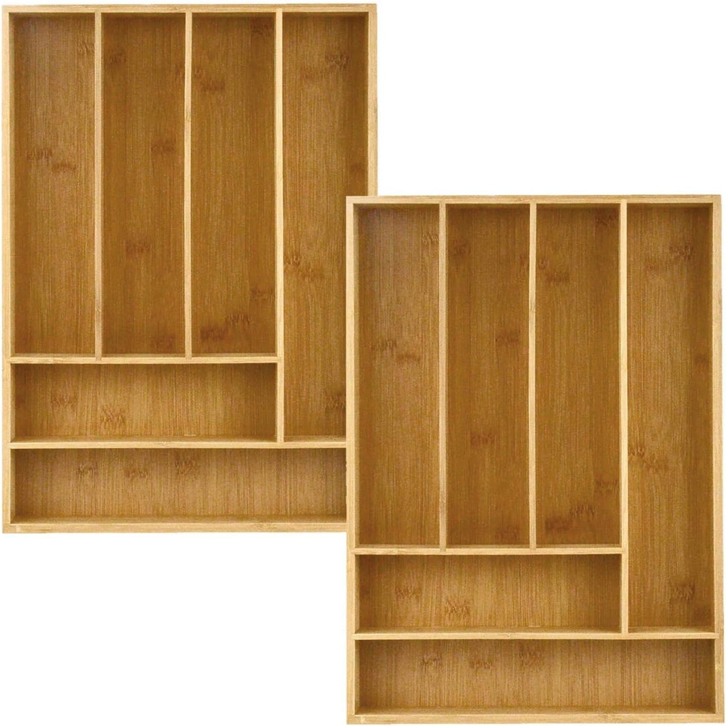 Heim Concept Drawer Organizer Bamboo Cutlery Tray Silverware Organizer/Utensil Holder, Drawer Dividers Organizer for Silverware, Flatware, Knives in Kitchen