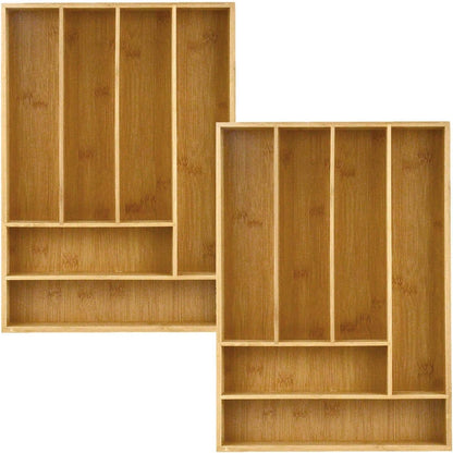 Heim Concept Drawer Organizer Bamboo Cutlery Tray Silverware Organizer/Utensil Holder, Drawer Dividers Organizer for Silverware, Flatware, Knives in Kitchen