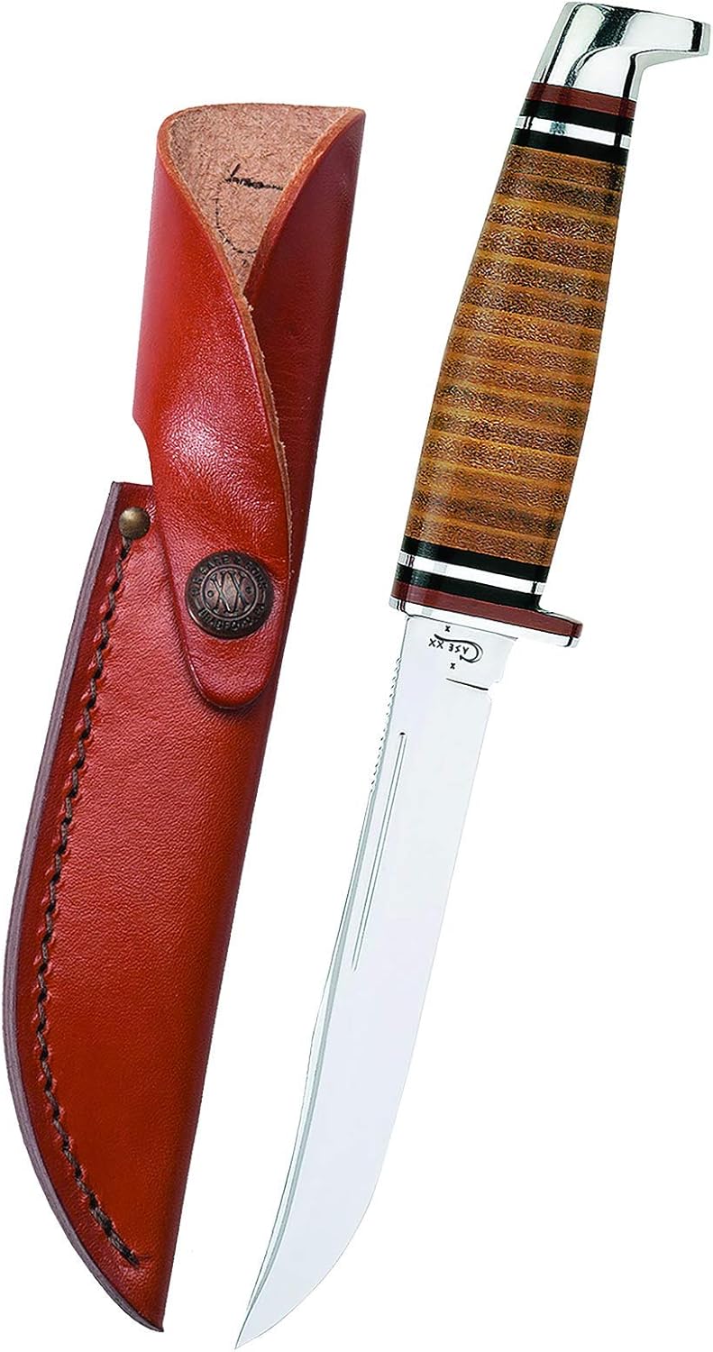 Case WR XX Pocket Knife Fixed Blade Polished Leather Item #379 - (M 3 Finn SS) - Length Closed: 6 1/2 Overall Inches